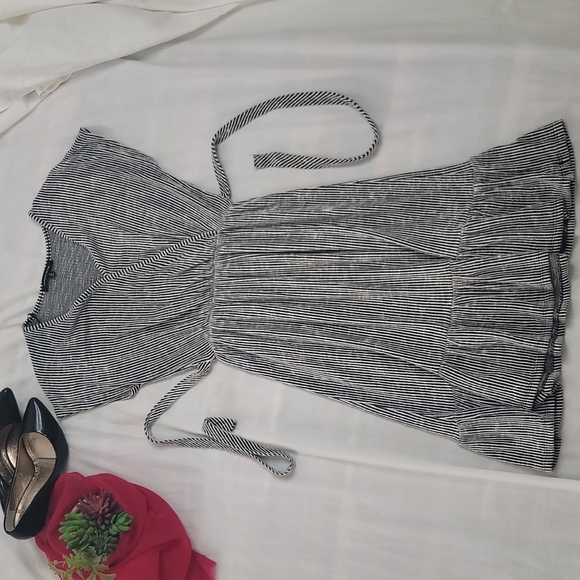 Caution to the Wind stripe black and white dress sz Small - Picture 5 of 11